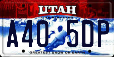 UT license plate A405DP