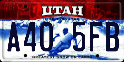UT license plate A405FB