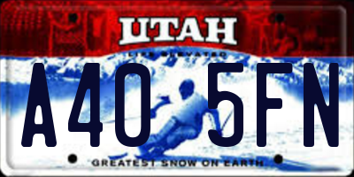 UT license plate A405FN