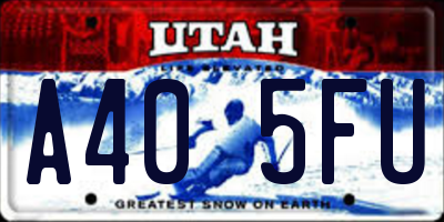 UT license plate A405FU