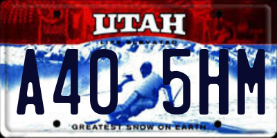 UT license plate A405HM