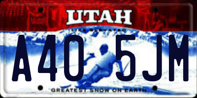 UT license plate A405JM