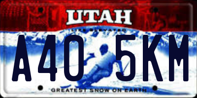 UT license plate A405KM