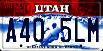 UT license plate A405LM