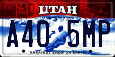 UT license plate A405MP