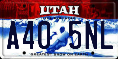 UT license plate A405NL