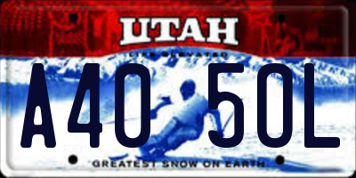 UT license plate A405OL