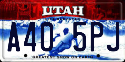 UT license plate A405PJ