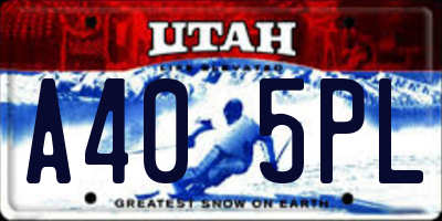 UT license plate A405PL