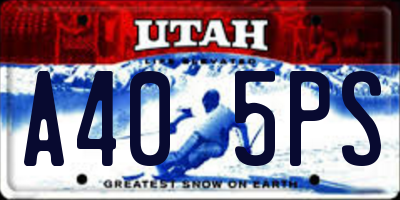 UT license plate A405PS