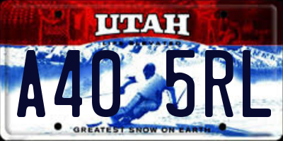 UT license plate A405RL