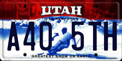 UT license plate A405TH