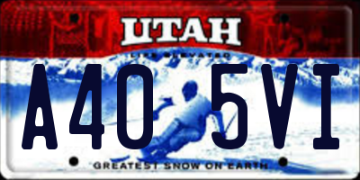UT license plate A405VI