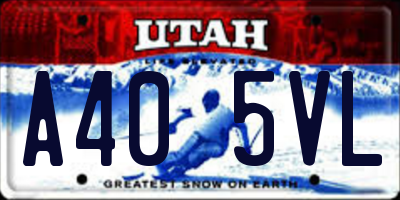 UT license plate A405VL