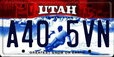 UT license plate A405VN
