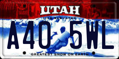 UT license plate A405WL