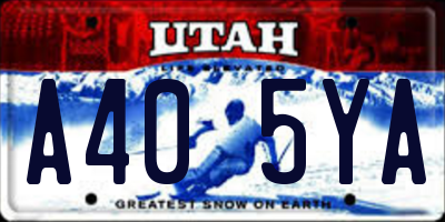 UT license plate A405YA