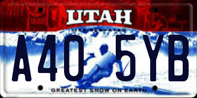 UT license plate A405YB
