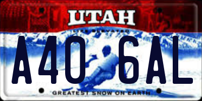 UT license plate A406AL