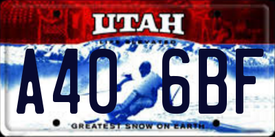 UT license plate A406BF