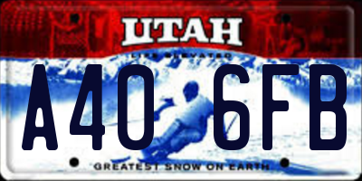 UT license plate A406FB