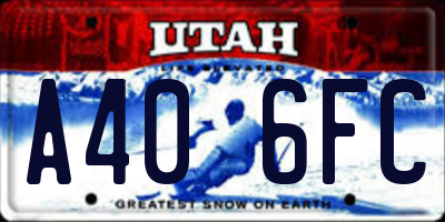 UT license plate A406FC