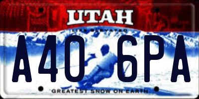 UT license plate A406PA