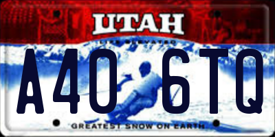 UT license plate A406TQ