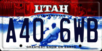 UT license plate A406WB