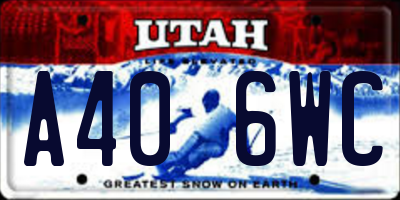 UT license plate A406WC