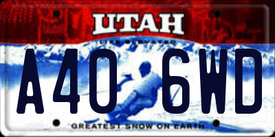 UT license plate A406WD