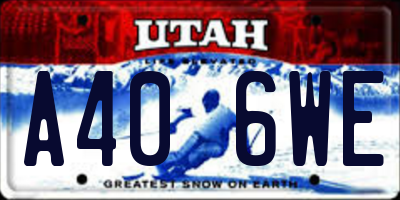 UT license plate A406WE