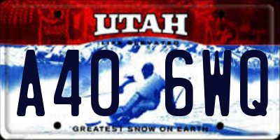 UT license plate A406WQ