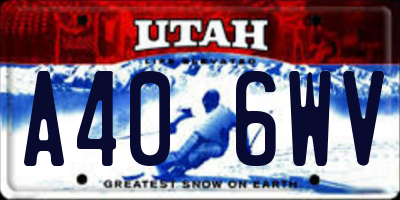 UT license plate A406WV