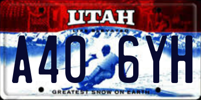 UT license plate A406YH