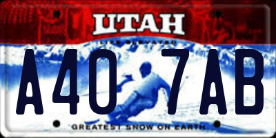 UT license plate A407AB