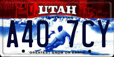 UT license plate A407CY