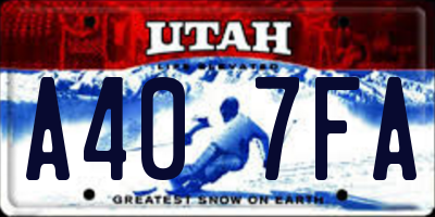 UT license plate A407FA