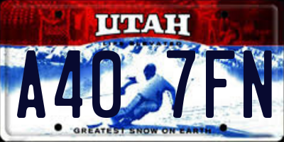 UT license plate A407FN