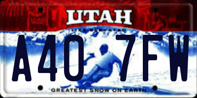 UT license plate A407FW