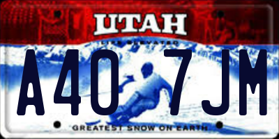 UT license plate A407JM