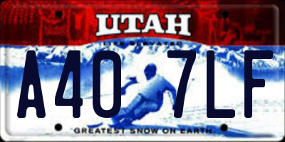 UT license plate A407LF