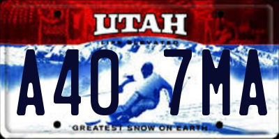 UT license plate A407MA