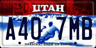 UT license plate A407MB