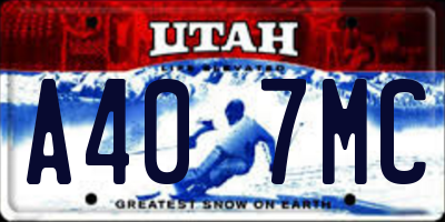 UT license plate A407MC