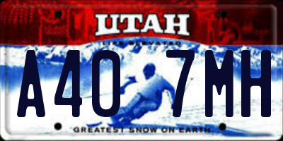 UT license plate A407MH