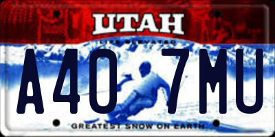 UT license plate A407MU