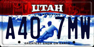UT license plate A407MW