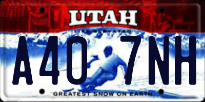 UT license plate A407NH