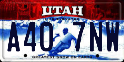 UT license plate A407NW